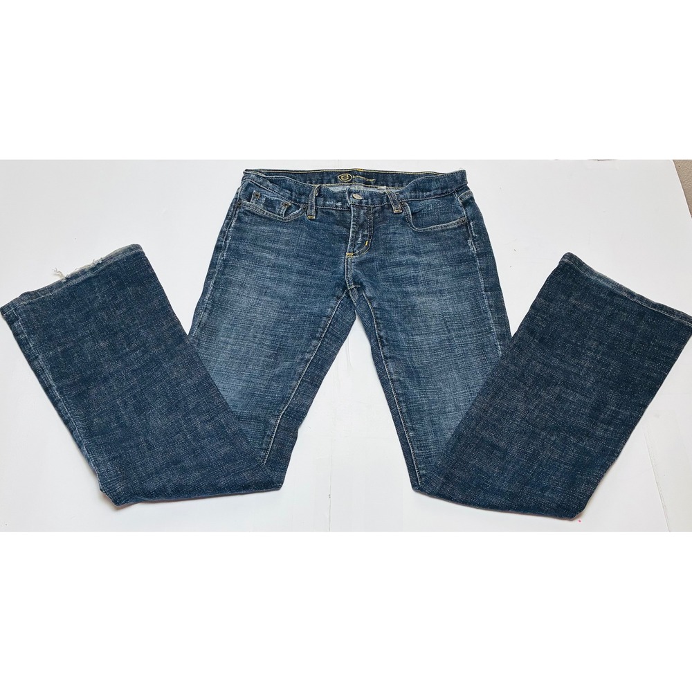 Y2K Bebe Carmen Jeans Womens 28 Low Rise Bootcut Flare Dark Wash Made USA